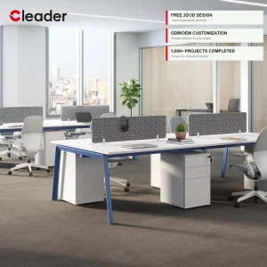 Commercial 4 Seat Bench Workstation A-Frame Steel Leg Open Plan Office Desk Fabric Screen Mobile Cabinet OEM