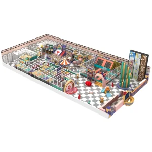 Commercial Children Indoor Ninja Playground Equipment Amusement Park Kids Indoor Play Maze with Large Slide and Trampoline