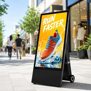 Commercial Digital Signage Factory Rechargeable LiFePO4 Battery Powered Outdoor Mobile LCD Advertising Display 1500 Nits