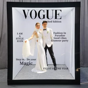 Commercial Easy Assembly Folding Frame Magazine Cover Photo Booth For Studio Social Media Video High Resolution
