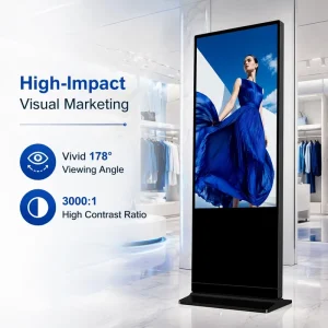 Commercial Floor-Standing Digital Poster LCD Touchscreen Display Kiosk with Android System OEM