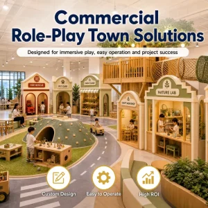 Commercial Playground Modular Treehouse Road City Soft Seating Island EN1176 Standard Operator Layout