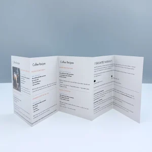 Compact Space Saving Accordion Fold Brochure Made of Cardboard for Trade Shows Exhibitions & Sales Presentations