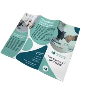 Company Advertisement Flyer Customizable Design Laminated Tri-Fold Pamphlet Printing Depliant Flyer