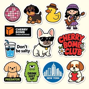 Company Design Logo Self Adhesive Waterproof Label Cartoon Vinyl Sticker Custom Printing Die Cut Stickers