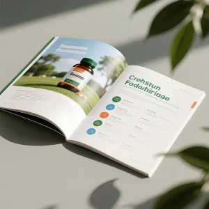 Company Service Overview Brochure Catalog Printing with Graphic Elements