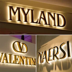 Company Shop Name Signboard Acrylic LED Illuminated Sign Backlit Letters Storefront Custom LED Sign for Business Sign Outdoor
