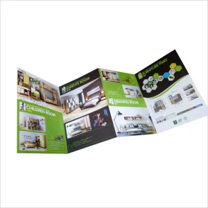 Competitive Price Custom Size 4 Fold Leaflet Flyer Pamphlet Printing on Art Coated Paper with Digital Printing Film Lamination