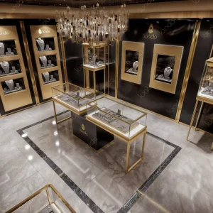 Complete Jewelry Store Design with Custom Showcase Furniture for Shopping Mall Jewelry Brand Shops Jewelry Shop Design