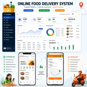 Complete Solution for Food Delivery Platform User End Merchant End Rider End Backend Management Support for Brand Customization