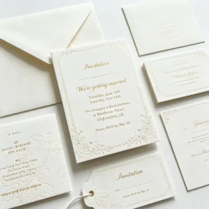 Complete Wedding Invitation Personalized Relief Embossed Hot Stamping Process Letterpress Card for Event Companies