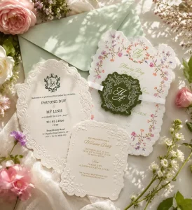 Complete Wedding Invitation Suite Personalized Style Color Cardboard Letterpress Printed Embossed for Event Companies
