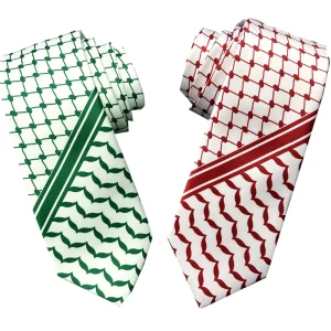 Corporate Polyester Necktie Digital Printing Red Green Zoo Theme Pattern Neck Tie
