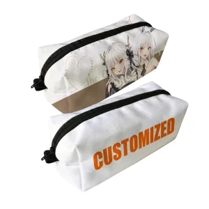 Corporate Promotional Canvas Zipper Portable Pencil Case Large Capacity Logo Printed Stationery Pouch Business Gift Office