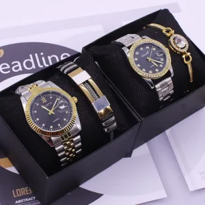 Couples Wrist Watch Set Men’s Women’s Pair Alloy Fashionable Waterproof Quartz Watch