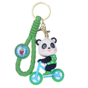 Creative Cartoon Sports Panda Silhouette Custom PVC 3D Keychain