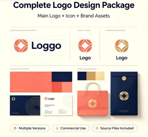 Creative Custom Brand Identity Logo Package Gift Box | Original Hand-drawn Design Reactive Printing Unlimited Modification
