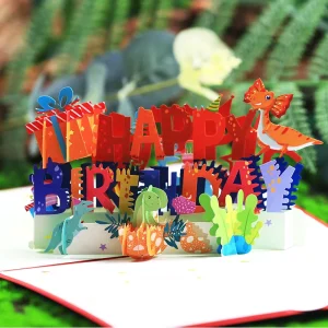 Creative Customized 3D Pop up Birthday and Thank You Greeting Cards New Product with Envelope Made From Paper