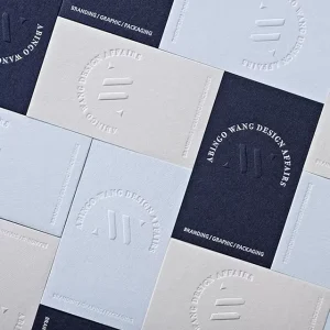 Creative Design Business Cards with Embossed, Gold-pressed and Embossed Effects