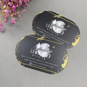 Creative Design Fully Custom Print Company Brand Logo Oval Special Shape Greeting Business Card for Order