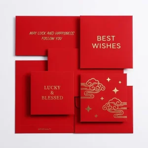 Creative Design Rose Vintage Luxury Style Red Embossing Cardboard Greeting Card Birthday Thanksgiving Graduation Christmas