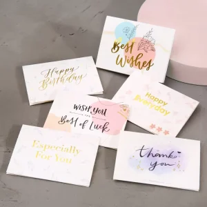 Creative Gold-stamped Greeting Card Personalized Birthday Gift Card Korean-style Floral-inspired Gift Giving Blessing Card Made