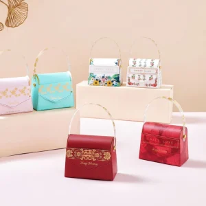 Creative Handbag Design Gift Box Package Wedding Candy Portable Gift Boxes With Handle
