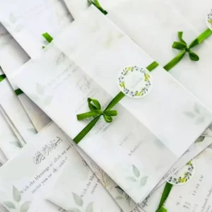 Creative High End Custom Fancy Coated Paper Wedding and Birthday Greeting Cards with Envelope Packaging