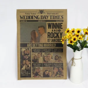 Creative Newspaper Wedding Invitation Papercraft Save the Date Wedding Timeline Stationery Paper Card