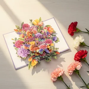 Creative Popular 3D Pop Up Paper Greeting Card UV Varnishing Personalized Design Custom Size Mother’s Day Birthday New Year More