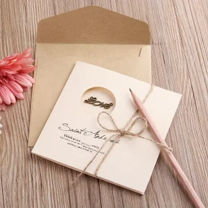 Creative Vintage DIY Folding Greeting Card Tanabata Teacher Christmas Message Low Order Quantity Elegant