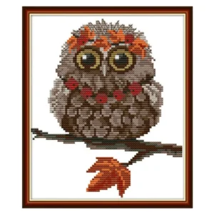 Cross Stitch Animal Series Cartoon Branches Owl Cute Art Background Decorative Painting Handmade Embroidery Kits