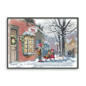 Cross Stitch Holiday Series Christmas Wishes Landscape Living Room Hand Embroidery Decorative Painting Gift Kit