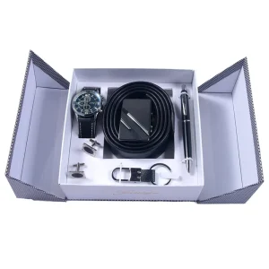 Cross border Business Gift Set Stainless Steel Men’s Belt Sunglasses Wallet Letterpress Printing