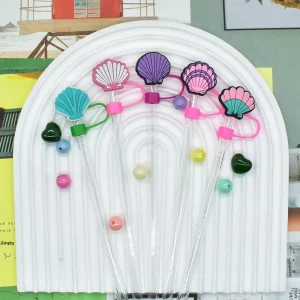 Cross border Shell Series Straw Lid Stanley Style Cute Cartoon Dust Proof Cover Universal 10mm Made in China