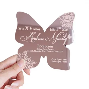 Cross-border Transparent/frosted/mirror Acrylic Laser Cutting Gold/silver Hot Stamping UV Printing Butterfly-shaped Custom