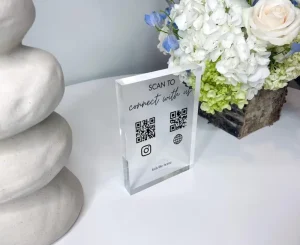 Crystal textured Acrylic Display Board Brand logo Customization Store Social Media Account Signboard