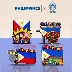 Cultural Creative Products OEM 3D Fridge Magnets with Filipino Theme National Flag Inspired Folk Decorative Stickers
