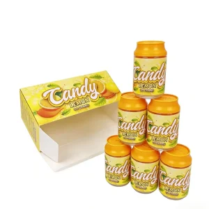 Custom 100ml Plastic Soda Can Packaging 3.5 with Box Monochrome Holographic Label Candy Container
