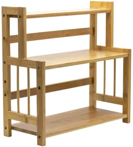 Custom 3 Tier Bamboo Spice Rack Standing Pantry Shelf for Kitchen and Bathroom Countertop Storage Counter Storage Holder Organizer