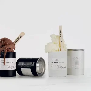 Custom 3.7OZ Luxury Food Grade Airtight Waterproof Cardboard Ice Cream Tube Container Cans With Stamping Metal Tin Lid