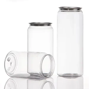 Custom 350ML 500ML Empty Plastic PET Beverage Bottles & Aluminum Cap Cans for Soda Beer Tea Leak Proof