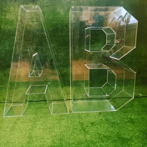 Custom 3D Clear Fillable Acrylic Hollow Letters for Candy and Logos Factory Direct