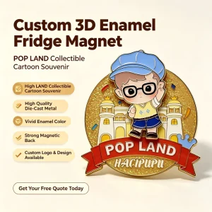 Custom 3D Enamel Fridge Magnet Zinc Alloy Glitter Cartoon Boy ISO Certified Collectible Souvenir OEM ODM Factory Direct