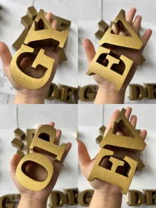 Custom 3D Fabricated Metal Letters Brush Gold Stainless Steel 3D Channel Letters for Advertising Outdoor Building Signage Park