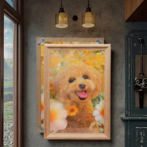 Custom 3D Hand Painted Modern Wooden Animal Print Acrylic Pet Portrait Personalized Wall Decoration Artwork