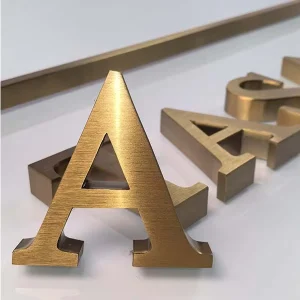 Custom 3D Metal Letter Gold Color Brushed Stainless Steel Metal Letter Sign Metal Letters for Business Logo