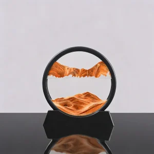 Custom 3D Sand Art Liquid Motion Hourglass, Round Glass Craft