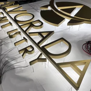 Custom 3D Stainless Steel Backlit Advertising Sign Boutique Office LED Wall Logo Raised Letter Business Brand Signage