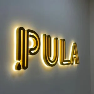 Custom 3D Stainless Steel Backlit Letter Logo Sign LED Lighted Business Sign Decorative Wall Mounted Branding Display
